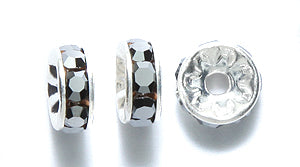 76CC309-S: Preciosa Crystal Rondell Hematite Silv 7mm-36PC