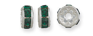 75CC287-S: Preciosa Crystal Rondell Emerald Silv 6mm-36PC