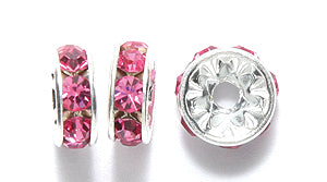 78CC292-S: Preciosa Crystal Rondell Rose Silv 8mm-36PC