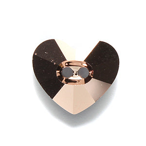 70CT832-6:  Sew On Heart Button Rose Gold 16mm-1PC