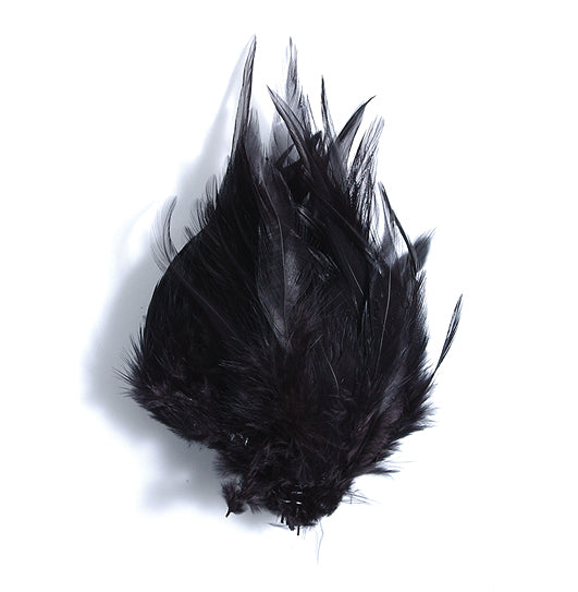 99FR109-4: Rooster Saddle Dyed Black 4-6 Inch - Package