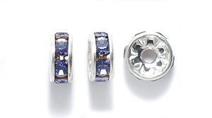 75CC297-S: Preciosa Crystal Rondell Tanzanite Silv 6mm-36PC