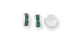 71CC286-S: Preciosa R/S Rondell Emerald Silver 4.5mm-- 48PC