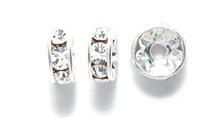 76CC212-SP: Preciosa Crystal Rondell Crystal Silver 7mm-144PC