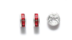 71CC242-S: Preciosa R/S Rondell Light Siam Silver 4.5mm-- 48PC