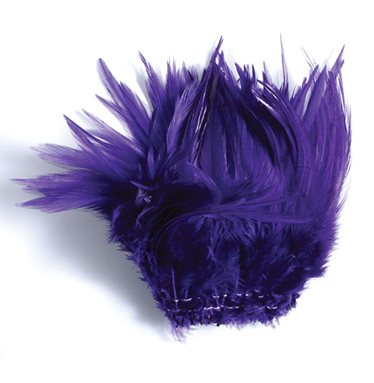 99FR198-4: Rooster Saddle Dyed Purple 4-5 Inch-1PK