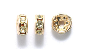 75CC222-G: Preciosa Crystal Rondell Jonquil Gold 6mm-36PC