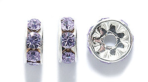 78CC295-VS: Preciosa Crystal Rondell Violet Silv 8mm-36PC