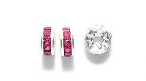 73CC294-S: Preciosa R/S Rondell Fuchsia Silver 5mm-- 48PC