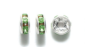 75CC282-S: Preciosa Crystal Rondell Peridot Silv 6mm-36PC