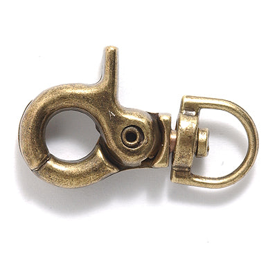 30FI647-AB: Clasp Swivel Spring Clip ANT Brass 18x30 1PC