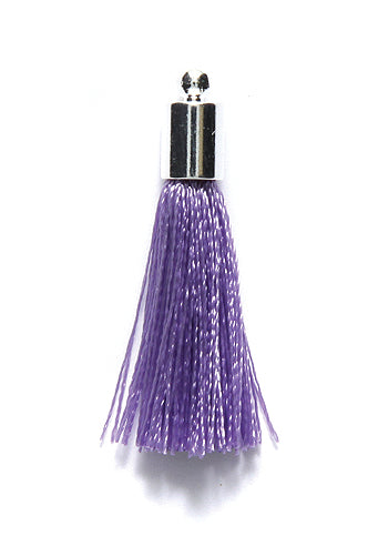 30TA196-S: Tassel Lavender Thread Silver Cap 30mm 1PC