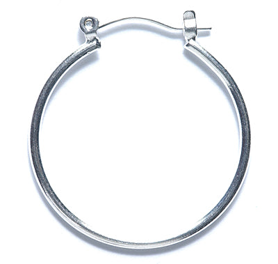 30FI34-SE: Earring Hoop W/Hinge Silver 30mm 6PR