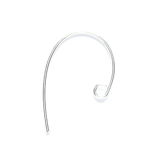 20SS54: Earwire Bass Clef 20mm Sterling 10PR