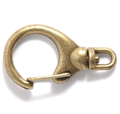 34FI647-AB: Clasp Swivel Clip ANT Brass 19x34mm 1PC