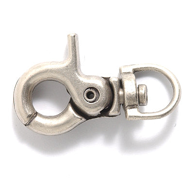 30FI647-AS: Clasp Swivel Spring Clip ANT Silver 18x30mm 1PC