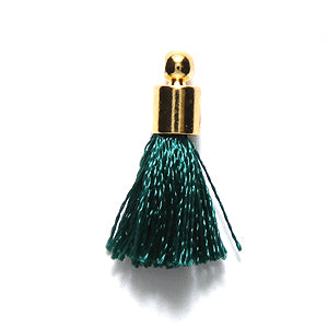 17TA186-G: Tassel Emerald Thread GLD Cap 17mm 1PC