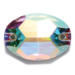 24CC512-17: Preciosa Sew-On Oval Crystal AB 17x24mm