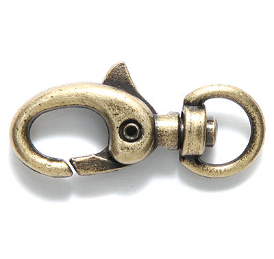 31FI647-AB: Clasp Swivel Lobster ANT Brass 12x33mm 1PC