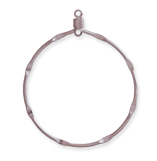 34FI58-S: Earring Hoop Notched W/Eye 1-3/8 In SIL