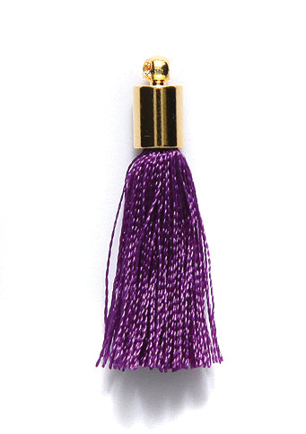 30TA198-G: Tassel Purple Thread Gold Cap 30mm 1PC