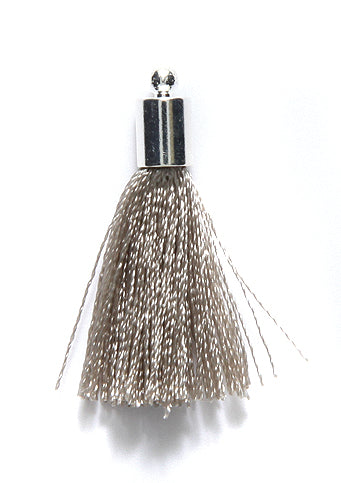 30TA105-S: Tassel Gray Thread Silver Cap 30mm 1PC