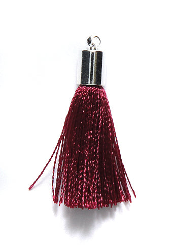 30TA146-S: Tassel Crimson Thread Silver Cap 30mm 1PC