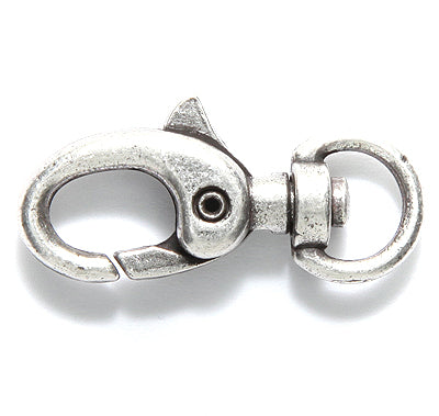 31FI647-AS: Clasp Swivel Lobster ANT Silver 12x33mm 1PC