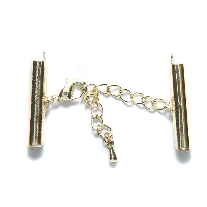 26FI84-G: Slide End Tube Clasp Set 26mm Gold - 1 Set