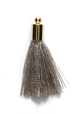 30TA105-G: Tassel Gray Thread Gold Cap 30mm 1PC