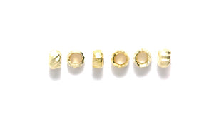 2FI160-G: Crimp Bead Fluted Gold 2mm 100PC