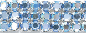 3RH572-35: Preciosa Rosemontee Lt Sapphire AB Silver 3.5mm-144PC