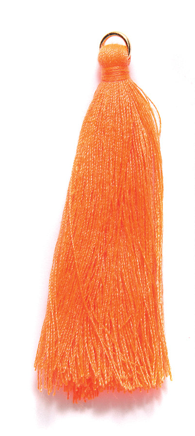 2TA134-PC: Poly Cotton Tassel 2.25 Inch Orange 10 Piece - Package