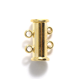 2FI357-G: Clasp Slide Magnetic 2-strand Gold 15mm 1SE