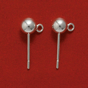 5FI7-SS: Earring Post SS W/ 5mm Ball W/ Loop