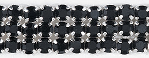 3RH109: Preciosa Rosemontee Black Silver 3mm-144PC