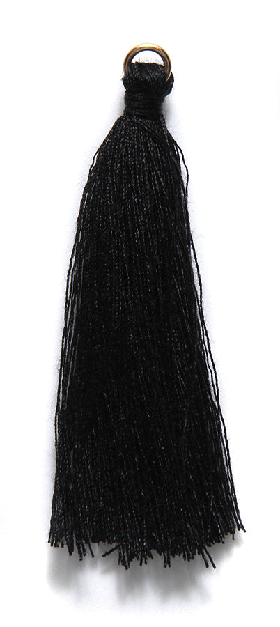 2TA109-PC: Poly Cotton Tassel 2.25 Inch Black 10 Piece - Package