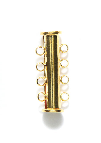 4FI357-G: Clasp Slide Magnetic 4-strand Gold 25mm 1SE