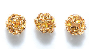 6CC254-BG: CZ R/S Ball Topaz Gold 6mm-24PC