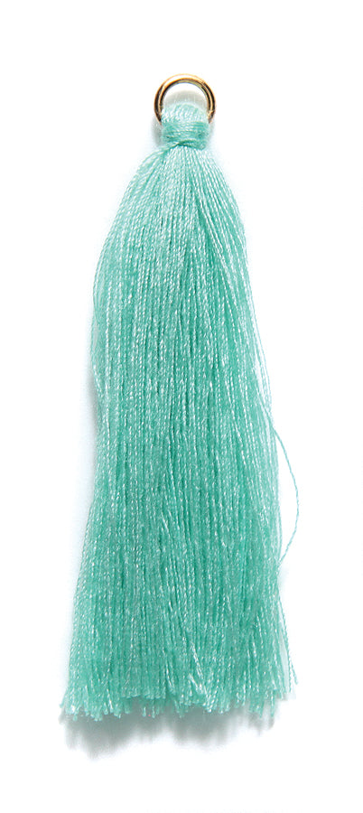 2TA185-PC: Poly Cotton Tassel 2.25 Mint/turquoise 10 Piece - Package