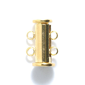 2FI358-G: Clasp Slide Magnetic 2-strand Gold 14mm 1SE