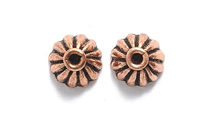 6FI245-AC: Bead Cap Antique Copper 6mm - 25 Pieces