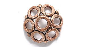 10FI248-AC: Bead Cap Antique Copper 10mm 8 Pieces