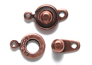 8FI155-AC: Clasp Ball & Socket 8mm Antique Copper 4 Sets