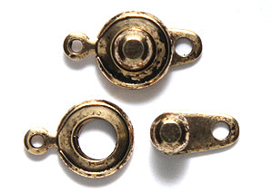 8FI155-AG: Clasp Ball & Socket 8mm Antique Gold 4 Sets