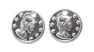 10FI708-S: Dancing Coins Aluminum Silver 10mm -24PC