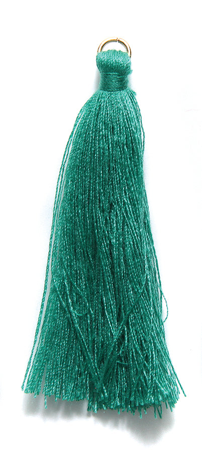 2TA186-PC: Poly Cotton Tassel 2.25inch Emerald 10 Piece - Package