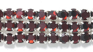 3RH246-35: Preciosa Rosemontee Garnet Silver 3.5mm-144PC