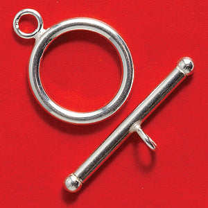 14SS524: Toggle Clasp Sterling 14mm Hoop - 1 Set