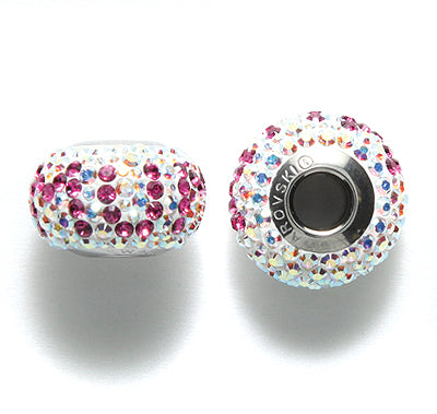 77CT295-M2:  Pave Crystal AB With Fuchsia Mum 15mm-1PC